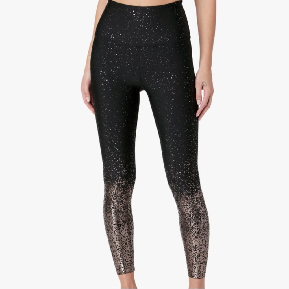 Beyond Yoga Black and Silver Gradient Leggings
